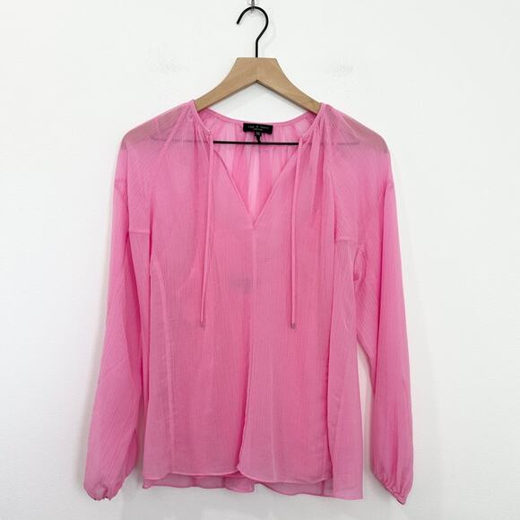 Rag & Bone Melody Silk Blend Top Pink size XS - Picture 2 of 9